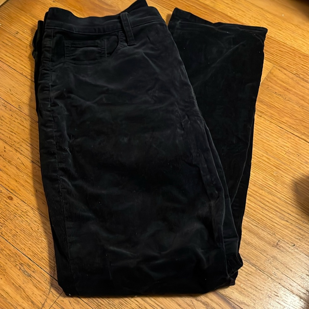 J. Crew Black Corduroy Pants Mid-Rise 5-pocket Women’s Size 32/14 EUC